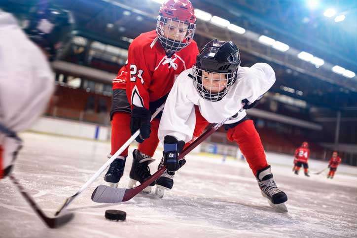 Kids playing Ice hockey